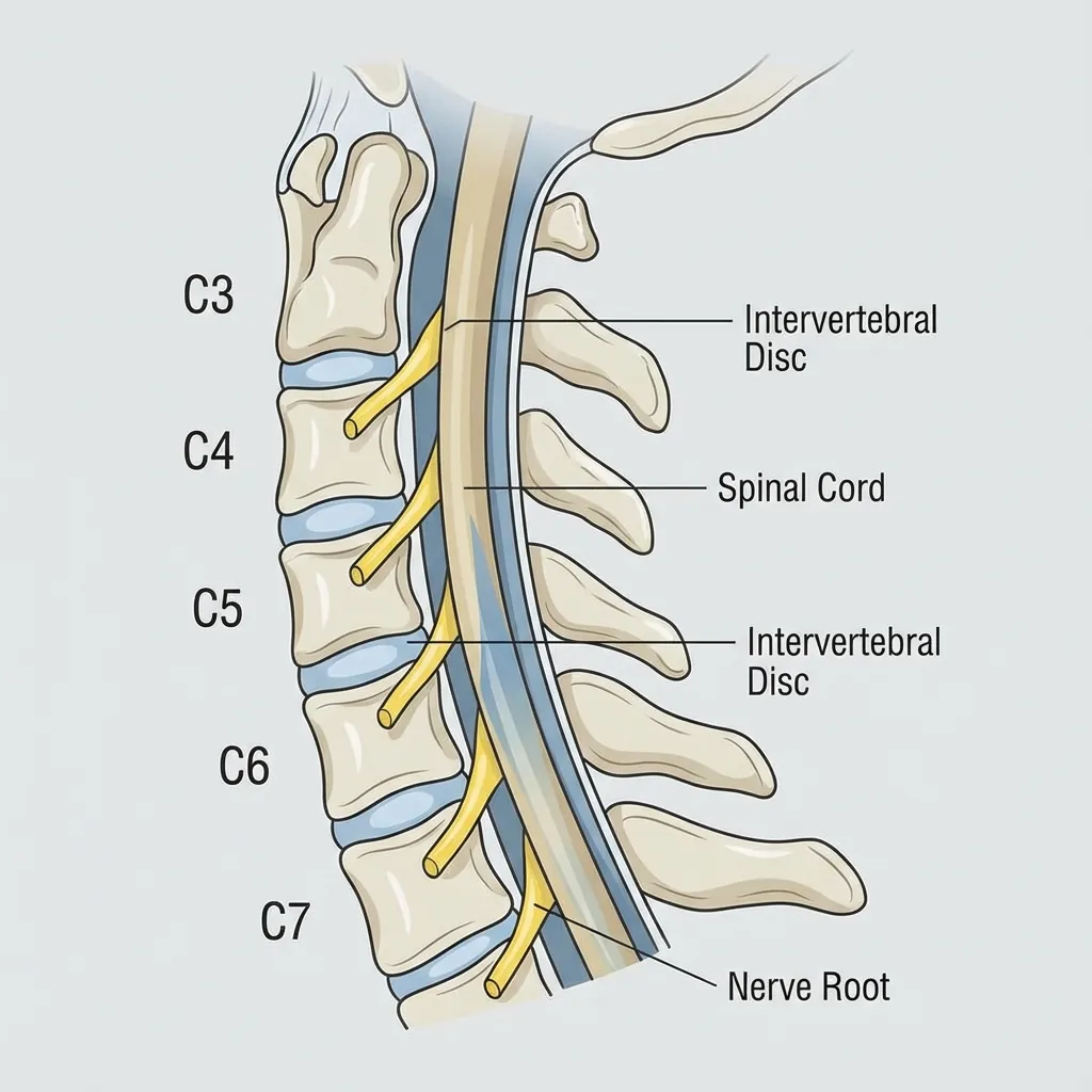 C5-C6 cervical disc herniation anatomy